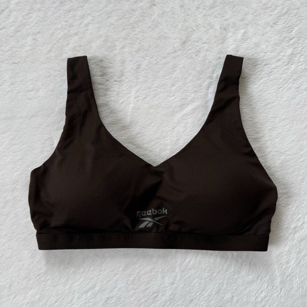 Reebok Sports Bra Light Support Adjustable Size Small Black/Brown